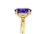 Yellow gold Oval Cut Tanzanite Solitaire Ring with Thin Band and Four-Prong Setting_17