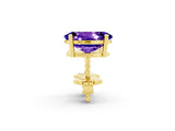 Yellow gold Oval Cut Tanzanite Stud Earrings_20