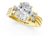 Yellow gold Oval Cut Three-Stone Channel Set Ring with Bar Prongs_73