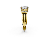 Yellow gold Oval Cut Three-Stone Channel Set Ring with Bar Prongs_74