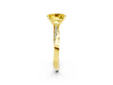 Yellow gold Oval Cut Yellow Sapphire Engagement Ring with Side Stone Accents and Four-Prong Setting_62