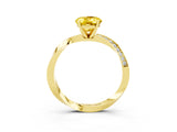 Yellow gold Oval Cut Yellow Sapphire Engagement Ring with Side Stone Accents and Four-Prong Setting_63