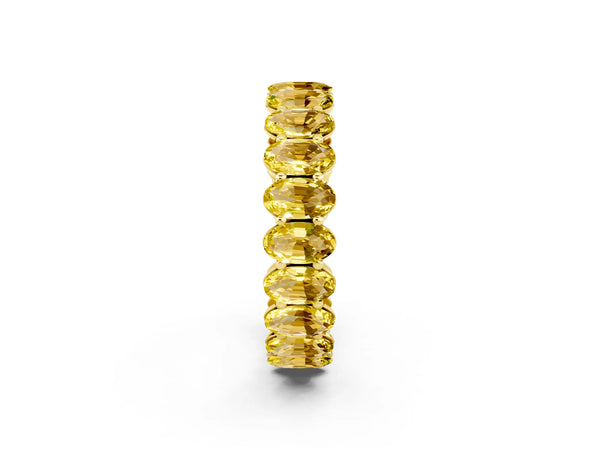 Yellow gold Oval Cut Yellow Sapphire Eternity Band with Shared Prong Setting
