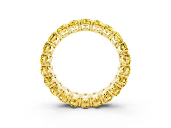 Yellow gold Oval Cut Yellow Sapphire Eternity Band with Shared Prong Setting