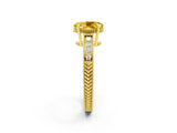 Yellow gold Oval Cut Yellow Sapphire Ring with Milgrain Pavé Band and Four-Prong Setting_38