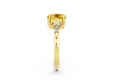 Yellow gold Oval Cut Yellow Sapphire Ring with Side Stones and Four-Prong Setting_98