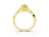 Yellow gold Oval Cut Yellow Sapphire Solitaire Celtic Knot Ring with Four-Prong Setting_27