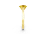 Yellow gold Oval Cut Yellow Sapphire Solitaire Engagement Ring with Cathedral Setting and Four-Prong Mount_26