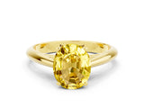 Yellow gold Oval Cut Yellow Sapphire Solitaire Engagement Ring with Cathedral Setting and Four-Prong Mount_66