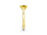 Yellow gold Oval Cut Yellow Sapphire Solitaire Engagement Ring with Cathedral Setting and Four-Prong Mount_68