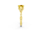 Yellow gold Oval Cut Yellow Sapphire Solitaire Engagement Ring with Celtic Knot Band and Four-Prong Setting_26