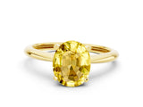 Yellow gold Oval Cut Yellow Sapphire Solitaire Engagement Ring with Classic Band and Four-Prong Setting_24