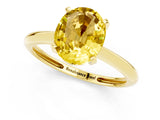 Yellow gold Oval Cut Yellow Sapphire Solitaire Engagement Ring with Classic Band and Four-Prong Setting_25