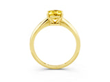 Yellow gold Oval Cut Yellow Sapphire Solitaire Engagement Ring with Classic Band and Four-Prong Setting_27