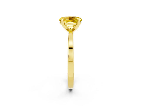 Yellow gold Oval Cut Yellow Sapphire Solitaire Engagement Ring with Classic Band and Four-Prong Setting_62