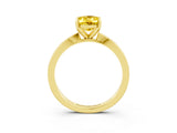 Yellow gold Oval Cut Yellow Sapphire Solitaire Engagement Ring with Classic Band and Four-Prong Setting_63