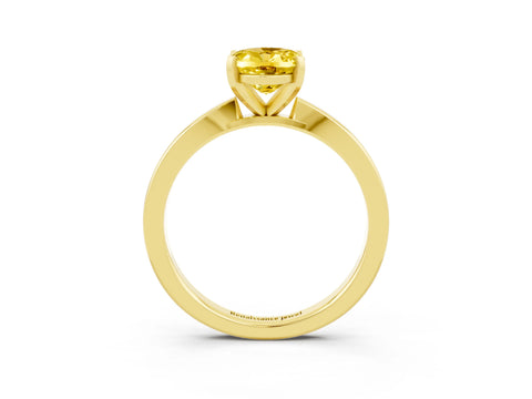 Yellow gold Oval Cut Yellow Sapphire Solitaire Engagement Ring with Classic Band and Four-Prong Setting_63