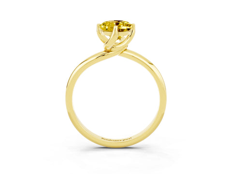 Yellow gold Oval Cut Yellow Sapphire Solitaire Engagement Ring with Four-Prong Setting and Classic Band_15