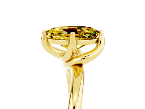 Yellow gold Oval Cut Yellow Sapphire Solitaire Engagement Ring with Four-Prong Setting and Classic Band_17