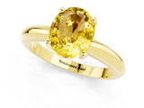 Yellow gold Oval Cut Yellow Sapphire Solitaire Engagement Ring with Round Band and Four-Prong Setting_25