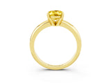 Yellow gold Oval Cut Yellow Sapphire Solitaire Engagement Ring with Round Band and Four-Prong Setting_27