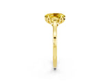 Yellow gold Oval Cut Yellow Sapphire Solitaire Ring with Flower Prong Setting and Classic Band_14