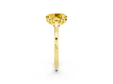 Yellow gold Oval Cut Yellow Sapphire Solitaire Ring with Flower Prong Setting and Classic Band_38