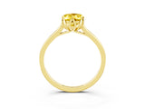 Yellow gold Oval Cut Yellow Sapphire Solitaire Ring with Flower Prong Setting and Classic Band_39