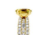 Yellow gold Oval Cut Yellow Sapphire Solitaire Ring with Pavé and Channel Set Band_29