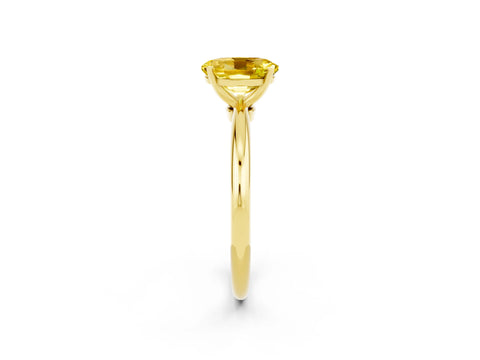 Yellow gold Oval Cut Yellow Sapphire Solitaire Ring with Six-Prong Setting and Classic Band_2