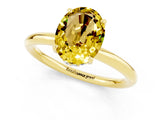 Yellow gold Oval Cut Yellow Sapphire Solitaire Ring with Thin Band and Four-Prong Setting_37