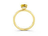 Yellow gold Oval Cut Yellow Sapphire Solitaire Ring with Thin Band and Four-Prong Setting_39