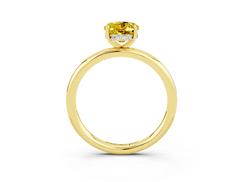Yellow gold Oval Cut Yellow Sapphire Solitaire Ring with Thin Band and Four-Prong Setting_39