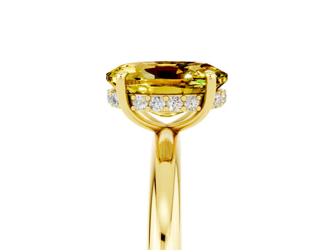 Yellow gold Oval Cut Yellow Sapphire Solitaire Ring with Thin Band and Four-Prong Setting_41