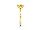 Yellow gold Oval Cut Yellow Sapphire Solitaire Ring with Thin Band and Prong Setting_14