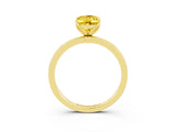Yellow gold Oval Cut Yellow Sapphire Solitaire Ring with Thin Band and Prong Setting_15