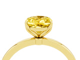 Yellow gold Oval Cut Yellow Sapphire Solitaire Ring with Thin Band and Prong Setting_16