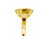 Yellow gold Oval Cut Yellow Sapphire Solitaire Ring with Thin Band and Prong Setting_17