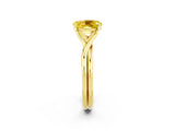 Yellow gold Oval Cut Yellow Sapphire Solitaire Twist Band Prong Setting Ring_86