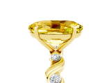Yellow gold Oval Cut Yellow Sapphire Solitaire Twisted Band with Round  Accents and Prong Setting_17