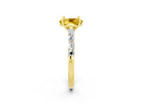Yellow gold Oval Cut Yellow Sapphire Solitaire with Side Baguettes and Channel Set Band_26
