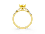 Yellow gold Oval Cut Yellow Sapphire Solitaire with Side Baguettes and Channel Set Band_27