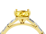 Yellow gold Oval Cut Yellow Sapphire Solitaire with Side Baguettes and Channel Set Band_28