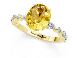 Yellow gold Oval Cut Yellow Sapphire Solitaire with Side Stones on a Pavé Band and Four-Prong Setting_25