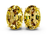 Yellow gold Oval Cut Yellow Sapphire Stud Earrings_36