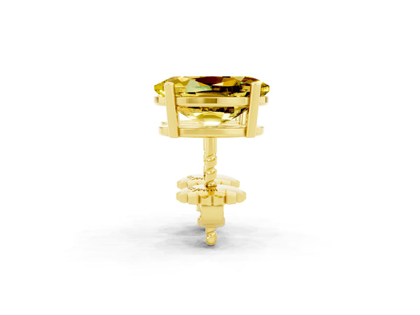 Yellow gold Oval Cut Yellow Sapphire Stud Earrings