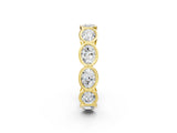 Yellow gold Oval Diamond Bezel Set Eternity Wedding Band_2