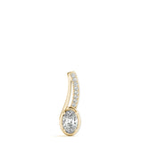 Yellow gold Oval Diamond Bezel-Set Pendant 1