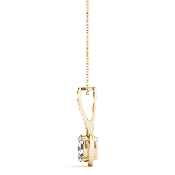 Yellow gold Oval Diamond Bezel-Set Pendant
