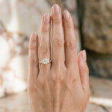 Yellow gold Oval Diamond Bezel and Prong Setting with Pave Band_21